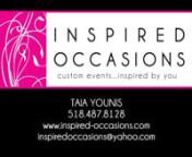 Inspired Occasions - custom events...inspired by younTaia Younis - Wedding &amp; Event Planner nwww.inspired-occasions.comnnFor best viewing results, press Play, then press Pause and allow the video to load completely before playing. For slower connections, turn off the HD feature.