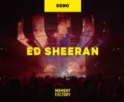 https://momentfactory.com/work/all/all/divide-tour-ed-sheerannnFrom a dreamlike double-exposed forest, to an enigmatic neon alley, to a burst of fire, each video concept is an abstract journey through the song&#39;s emotional depths.nnOur challenge would be to bring Sheeran and his music closer to fans without overwhelming his solitary presence on the monumental stage. In all, we created ten pieces of video content that use 3D architectural illusion to completely transform the mushroom-cloud shaped
