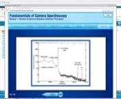 Get a taste of our e-learning courses with this video demo of our Fundamentals of Gamma Spectroscopy course.