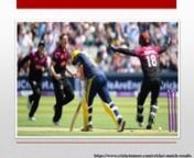 Catch Today Cricket Match Score and Cricket Match Results on Cricketnmore. Live ball by ball commentary, Cricket Match Today Online and scores of all International and domestic cricket matches. For more please click here https://www.cricketnmore.com/cricket-match-results