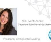 Watch Shannon Rose Farrell-Jackson shares a motivational talk with AGC on Emotional Intelligence.nnYou have heard the story or maybe you are in the middle of this right now - where employees head to work with a sense of dread, are distracted while at work and leave for the day feeling depleted.You can see it on their faces, feel it in the room during meetings and hear it in their voices as they barely respond to your water cooler conversation.Most likely, in this narrative, leadership is dis