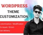 ♛ ARE YOU SEARCHING FOR WORDPRESS THEME INSTALLATION AND CUSTOMIZATION OR MODIFICATION? nnIf your answer is yes, then you are definitely in the right place. Please have a look at my packages, and choose the package of your choice. Let me know if you would like to remove or add anything new to the package. Feel free to share your opinion.nn**** contact me on fiver &#62; https://www.fiverr.com/share/WbldD7 ***n♛ WHAT IS INCLUDED?nnSetup WordPress and install the themenInstall and activate any free