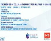 The St Vincent’s Curran Foundation and MS Research Australia are delighted to host this special webinar as part of St Vincent’s Research Week 2020.nnThe promise of Cellular Therapies for Multiple Sclerosis includes interviews with A/Professor John Moore, Dr Jennifer Massey and patient, Justine Marendziak. St Vincent’s extends a special thanks to the ABC’s National Medical Reporter, Sophie Scott, for facilitating the webinar discussion.nnMS a degenerative condition where the immune system