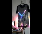 An LED shirt with interaction. In this video the shirt cycles between 5 different patterns when a button connected to the arduino is pressed. The first three patterns are different developments of the same flow movement while the last two are the video game Snake and animation from my post grad work.nnYou can find the LED code here (needs a good clean up!) - https://github.com/martyf1y/WearableBeaconnnMore about my projects here - http://creativematterz.com/