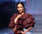 Malaika’s daring move! Stuns everyone in a risky deep plunging blouse and a thigh-high slit skirt at LFW 2019. Malaika impressed fans in a maroon high-slit long skirt paired with embroidered roses blouse with layered-ruffled butterfly sleeves, The plunging necklined blouse was one daring move by the actress which she pulled off elegantly. She paired it with wet-hair look with statement earrings. The makeup was as fiery as her look and she opted to go for a matching lip shade. Malaika wore a cr