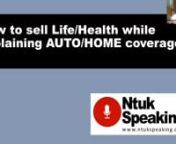 Join multiple-award-winning agent, author and speaker Thomas Ntuk for this webinar focused on selling life and health insurance to auto/home insurance shoppers. Thomas&#39; presentation will cover how you can pivot from a standard P&amp;C conversation to life and health and improve your multi-line and non-core product sales. This presentation is ideal for agents working auto and home leads but who are also looking to increase their life and/or health sales.