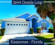 This video is about a house for sale at 2644 Oneida Loop in Kissimmee, Florida.