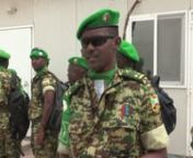 STORY: New Burundi battle group arrives in SomalianDURATION: 1:14nSOURCE: AMISOM PUBLIC INFORMATIONnRESTRICTIONS: This media asset is free for editorial broadcast, print, online and radio use.It is not to be sold on and is restricted for other purposes.All enquiries to thenewsroom@auunist.orgnCREDIT REQUIRED: AMISOM PUBLIC INFORMATIONnLANGUAGE: ENGLISH NATURAL SOUNDnDATELINE: 21/AUGUST/2017, MOGADISHU, SOMALIAn n nSHOT LISTn n1. Wide shot, a plane carrying the incoming contingent arriving at