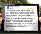 http://www.firstdirectfinancial.com/ (844) 885-8696 nnFirst Direct Financial 5 Star Review by Keith W.n“From the top echelons in the company and to all of my fellow RAMs in the field, I have found this opportunity to be an awesome experience so far. I especially enjoy the daily training sessions and the constant updates to the outstanding training program. As someone that has spent 20+ years in the Network Marketing merry-go-round, this a is a much better business model to acquire residual inc