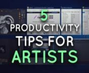 We explore some of our top productivity tips which helps us speed up our work significantly and makes everything smoother.nnPureRef - Get reference images on top of your screen when working. nhttps://www.pureref.com/nnF.Lux - Your eyes won&#39;t burn out from the fire of a thousand suns while using the computer at night.nhttps://justgetflux.com/nnAltDrag - Allows you to resize and move windows around by holding down the Windows-Key and Left Mouse Button.nhttps://stefansundin.github.io/altdrag/nnLi
