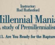 Rod Rutherford presents a very informative series on the ever popular but dangerously misguided views of Premillennialists. Lesson titles include: Millennial Mania, Has The Kingdom Come? Is Jesus Coming Soon? Palestine In The Premillennial Plan, Misconceptions Of Matthew 24, Have You Really Read Revelation?; Will Rome Be Revived Before Christ Comes? Are You Afraid Of The Antichrist? Are You Ready For The Rapture? Are You Troubled By The Tribulation? Are You Anxious About Armageddon? What Is The