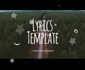 ✔️ Download here: nhttps://templatesbravo.com/vh/item/lyrics-template/20916701nnnnLyrics TemplatenCreate your video with Lyrics of your favourite song! Built-in ColorFX Controls and Modular Structure will make it super easy for you to edit the project. In-Depth Video Tutorial also comes with the project that will get you started right away even if you’re very begginer in After Effects! Template works with any Font.nnLyrics Template also comes with Hand-Drawn animations and elements and i