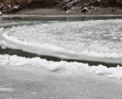 A thin layer of ice spins in a circle on the flowing water of the Middle Fork Snoqualmie River near North Bend, Washington.nnTo use this video in a commercial player or in broadcasts, please email licensing@storyful.com