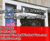 Syracuse Trim &amp; Window Tint in Syracuse, NY provides window treatments and window films to Central New York to allow total control of the sun&#39;s glare. Our team of professionals has experience in all types of residential and commercial window services including window tinting, solar energy films and treatments like shades and blinds. We have been in business since 1979 and have developed a credible reputation among our customers.nThere are many benefits of solar energy films and window treatm