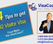 https://www.visacoach.com/b2-visitor-visa-tips/ A B2 visitor visa is available to foreign born individuals who have desire to visit the USA for tourism or medical treatment. Here are 4 tips that will increase your chances of success at the B2 visitor visa consular interview.nTo Schedule your Free Case Evaluation with the Visa Coachnvisit https://www.visacoach.com/schedulenor Call - 1-800-806-3210 ext 702 or 1-213-341-0808 ext 702nFiancee or Spouse visa, Which one is right for you? https://www.vi