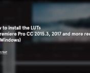 Download cinematic LUTs: https://luts.iwltbap.comnnA quick video tutorial on how to install and use the LUTs in Adobe Premiere Pro CC 2015.3 / 2017 and more recent versions, on Windows, using the Lumetri effect and panel.nnIMPORTANT NOTE: Adobe recommends to load the LUTs only via the