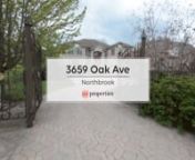 NEW ON THE MARKET!!3659 Oak, Northbrook, IL nOutstanding home w/grand 2-story FOY &amp; sweeping curved staircase welcomes you into this impressively designed showpiece. LR &amp; DR w/large windows &amp; immaculate hrdwd flrs. Huge KIT w/Adagio maple cabs, bar area, island w/seating, SubZero fridge, Dacor range/oven, Bosch d/w, Miele hood, granite counters &amp; best of all, opens to sun-drenched Breakfast Rm. Two-story FR w/floor-to-ceiling windows, frplce &amp; picturesque views of backyard.