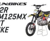 The KM125MX Pit Bikenn nnThe KM125 MX pit bike is the ideal bike for riders taking the next step up from a mini dirt bike or riders aged 12 and up.nnThe CRF70 range of bikes are bigger than the equivalent CRF50 range by around 10cm, making them much more comfortable for adults and teens when riding “in the seat”.nnEquipped with a 125cc engine that inspires confidence due to its lovely power delivery, this little beauty can take anything in its stride!nnFrom field and gravel tracks to a full