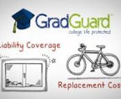 Protect yourself and your belongings while at college with GradGuard College Renters Insurance. To see what kind of protection is available through your school, go to http://gradguard.com/myschooln n n nnnThe content of this video is subject to policy language.nRenters Insurance is underwritten by Markel American Insurance Company, Waukesha, WI. The advertised product is not available in AK, CT, FL, and RI. Other program options are available for these states. Claims and coverage subject to poli