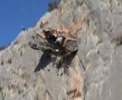 Climbing crag developer cleans up a a new crag in Spain and removes some big loose rock.nnTo use this video in a commercial player or in broadcasts, please email licensing@storyful.com