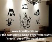 This video depicts the process of installing a wall decal. Kcwalldecals make authentic wall decals from best international quality material. This is a brilliant composition with a meditating Shiva in the centre, surrounded by the 5 fundamental elements of the Universe.nnThe wall should be smooth and dry, no textured wall.nWall paint should be of minimum good quality, any good brand is fine. Ex: Asian Paints, Nerolac.nWe will be installing a Panchamahabhoota composition on this wall.nThe decal is