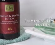https://kmherbals.com/firming-toning-lotion/nThis highly emollient moisturizer, rich in botanicals like Seaweed Extract, Comfrey, and Golden Jojoba Seed Oil, aid in maintaining the overall skin texture and tone of the body. Using the clarifying essential oils of Pink Grapefruit, Black Spruce, and Ylang Ylang, this formula will help support a firm and healthy glow.