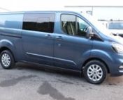 2019 (19) FORD TRANSIT CUSTOM 320 LIMITED ECO BLUE L2 LWB 6 SEAT CREW VAN / DOUBLE CAB / COMBI - 2.0TDCI, [EU 6], 130PS, 6 Speed, D.A.B Radio, U.S.B, Touch Screen Media, Apple Carplay, BLUETOOTH HANDSFREE, HEATED SCREEN, AIR CONDITIONING, CRUISE CONTROL, Auto Lights / Wipers, Electric Windows, Electric Heated Folding Mirrors, Multi Function Leather Steering Wheel, Remote Central Locking, Spare Key, HEATED FRONT SEATS, FACTORY FINISHED 6 SEAT CREW VAN,