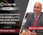 longofirm.com/nnThe Longo Firm P.An12555 Orange DrivenSuite 233nDavie, FL 33330nUnited Statesn(954) 546-7608nnFor any injury case in Florida, we always request a jury trial, as a matter of right. This is because judges decide law. Consider a game of baseball: who calls the balls and strikes? The umpire does, and similarly, the judge calls the “balls and strikes” when it comes to the law. The jury, on the other hand, is there to decide the disputed issues of fact. They weigh the evidence, det