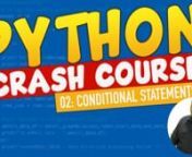 This is video 02 in my Python Crash Course.In this video, I&#39;ll review conditionals-- which allow Python to make decisions.Python uses the if statement for conditionals.Conditionals are foundational for most programming languages.nnGet the free course companion which includes code labs and additional information about this course--as well as where to go for help at: https://family.dollardesignschool.com/python_yt
