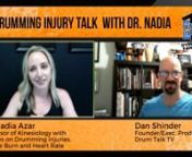 Drum Talk TV celebrates 10 years officially January 7, 2023! This is our most-watched episode of our original series, Drumming Injury Talk with Dr. Nadia, with Founder Dan Shinder and Dr. Nadia Azar, originally live August 12, 2020nSign-up for our newsletter at www.bit.ly/DrumTalkTV-Newsletter-SignUp and be the first to receive the details on our 10-Year Celebration Live Performance Show/Livestream, the Drum Talk TV documentary on how Dan Shinder started this and has sustained it, as well as lin