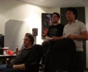 Nathan&#39;s year contract was up and he had to take the mandatory 3 months off :(So we threw a big party in the BioWare audio room.Video-games, beer, pizza, friends and a &#36;40,000 audio system?Good times!We were there till 1:00 AM and it was a great night!