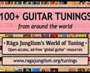 Hit me up for ONLINE LESSONS: expand your imagination with ideas from global music! Get in touch: https://ragajunglism.org/teachingnn‘Altered Tunings Menu’: 100 guitar tunings gathered from around the world. Browse them all: https://ragajunglism.org/tunings/menunn—Rāga Junglism&#39;s ‘World of Tuning’: A global guitar project aiming to reinvigorate our peg-twisting rituals, examining new tuning horizons from multiple musical angles: practical, harmonic, historic, social, scientific, spiri