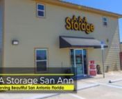 San Antonio Florida Self Storagenhttps://www.aaastorage.com/self-storage/florida/san-antonio/27918-state-rd-52nnnnSan Antonio, or unofficially San Ann as the locals call it, is a city in Pasco County, Florida, United States. It is a suburban city included in the Tampa-St. Petersburg-Clearwater, Florida Metropolitan Statistical Area. It lies within Florida&#39;s 12th congressional district. The population was 1,138 at the 2010 census. It was established as a Catholic colony by Judge Edmund F. Dunne.[