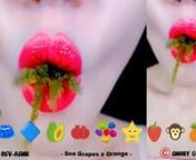 ASMR MUKBANG Sea Grapes x Orange, Capri Blue Frog Eggs Jelly,... TikTok Eating with EMOJI Challenge (1).mp4 from asmr emoji