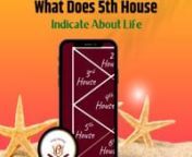 The fifth House in Astrology indicates the “House of Progeny and Knowledge.” Vedic Astrology can describe it in various ways. Rajanka, Kara, Buddhi, Tanaya, Putra, Jatara, Sruti, Smriti, and Poorvapunya are some of them. The fifth house represents society, child, pleasure, the child&#39;s first conception, and social inclination.nnnhttps://www.vinaybajrangi.com/astrology-houses/fifth-house.php
