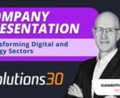 Introduction to Solutions30 and Its Core Business:nGianbeppi Fortis, CEO and Co-Founder of Solutions30, presents the company’s journey over the past 20 years. Specializing in installing and assisting with digital equipment, Solutions30 serves major clients who outsource these services. Gianbeppi highlights the company’s growth, managing approximately 80,000 interventions daily and over 65 million since inception, with operations across Continental Europe and the UK, and a network of 15,000 t