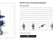 The main feature of the BR.W5 series self operated regulator that there is no need for external air or power supply. It automatically regulates the pressure in front of or behind the valve and is often used in situations where external air or power supply is inconvenient. This series of valves can adjust and control the pressure range on site, which is easy to operate and has a long service life. The conventional materials are carbon steel and stainless steel.Special alloy materials such as Ti,