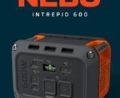 For the adventurers seeking portable power in a rugged design to keep up with their adventures, the NEBO Intrepid Series represents an optimal blend ofnpower, portability, durability, and versatility.nThe INTREPID™ 600 Power Station provides powerful performance for multiple users across multiple days, portability to keep up with your travels, a heavy-nduty design, and versatile charging capability. Easily charge the power station at home, in the car or via the sun (solar panel not included) a