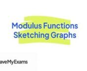 Everything you need to know to answer exam questions on Modulus Functions - Sketching Graphs! Check out the full video at https://www.savemyexams.com/a-level/maths/