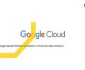 Google Cloud Platform (GCP) offers a range of platform-as-a-service (PaaS) services to help developers build, deploy, and scale applications without having to manage the underlying infrastructure.nRead More: https://www.cromacampus.com/courses/google-cloud-online-training/