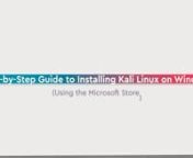 Embark on a Practical Guide to Installing Kali Linux on Windows with Microsoft Store nnThis step-by-step guide will equip you with the knowledge and expertise to harness the power of Kali Linux on your Windows system and embark on a journey of network assessment and security enhancement.nnCodes and Command lines:n✅Enable Windows Subsystem for Linux (WSL)nEnable-WindowsOptionalFeature -online -FeatureName Microsoft-Windows-Subsystem-Linuxnn✅Update and Upgrade Packagesnsudo apt-get updatensudo