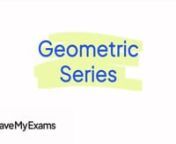 Everything you need to know to answer exam questions on Geometric Series! Check out the full video at https://www.savemyexams.co.uk/dp/maths/