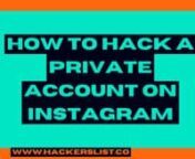 How To Hack a Private Account on Instagram -nIn this section, we will be listing some ways to hack an Instagram account. This is for educational purposes so you know how to prevent against these hacks and we are not condoning this behavior.n1. Guessing PasswordnMany hackers attempt to gain access to an account by guessing the passwords associated with that account.nIf a person is able to correctly guess a password, then he or she will be able to take over control of another person’s Instagram
