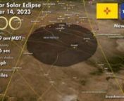 This animation simulates the view from a spacecraft chasing the annular solar eclipse from an altitude of 125 miles! During this Ring of Fire eclipse, the Sun will appear as a dazzling thin ring. Be sure to use eclipse glasses or another safe solar viewing method. Find safe and ISO certified eclipse glasses at https://www.greatamericaneclipse.com/allnnAs the eclipse begins in the early morning in Oregon, the Moon&#39;s shadow is elongated and traveling fast at 7000 miles per hour! After crossing Cal