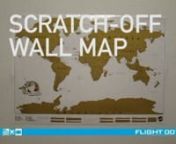 Scratch Off Map is the perfect way to show off where you&#39;ve been traveling while livening up your wall with a colorful world map. Large wall map features a gold top layer that scratches off to mark all of the places you have been in blue color. Comes rolled up packaged in a tube.nnhttp://www.flight001.com/scratch-off-wall-map.html