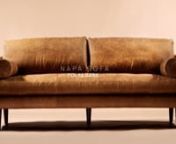 Sink into the indulgent softness and style of this full-grain pure-aniline leather Napa sofa. nnBeautiful in a refined living space, the Cognac tan color features truly stunning pure-aniline dyed Italian tanned leather upholstery that emphasizes the natural beauty of each hide offering a unique look to each piece. nWith minimal processing, aniline hides proudly display the natural hallmarks of genuine leather such as fat wrinkles, growth marks, healed scars, insect bites and scratches. nSimilar