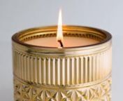 Exotic Blossom and Basil Gold Gilded Muse Faceted Jar burning