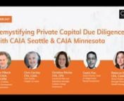 New research from CAIA Association suggests that investors place higher emphasis on qualitative factors when performing due diligence on private capital managers, a stark contrast to the quantitative factors typically emphasized with hedge funds and traditional investment managers. This panel answers the following questions: What are the most important questions to ask during the manager research process? What are the most important qualitative factors to consider? What are some of the biggest d