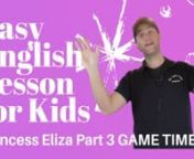 Learn colours, animals and the characters from the book in English!The Princess and the Wizard written by Julia Donaldson and illustrated by Lydia Monks. nnThis fun English lesson for children is a great way to learn the colors and animals in English!This is the third video in the Princess Eliza Playlist. Click over to the other videos to sing, learn flashcards, play other games and read the book together!nnThere are6 parts to the Princess Eliza series.They&#39;re on the Princess Eliza playl