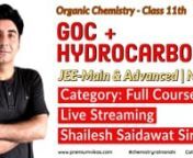 JEE-Main & Advanced | NEET | Organic Chemistry-GOC + Hydrocarbons | Class 11th | Shailesh Saidawat Sir from chemistry class 11 organic chemistry ncert